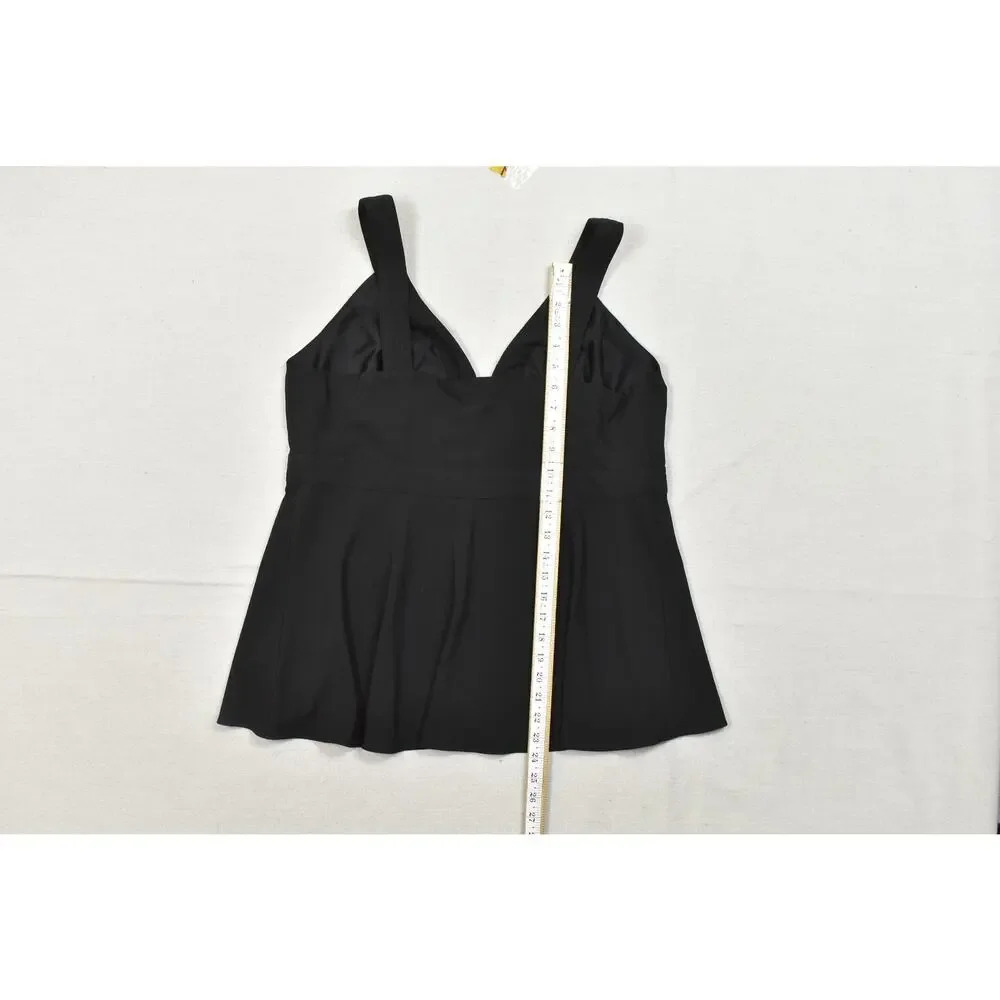 Torrid Women's Size 0 Black Zip Front Peplum Tank Top Sleeveless V-Neck Textured - Picture 3 of 8